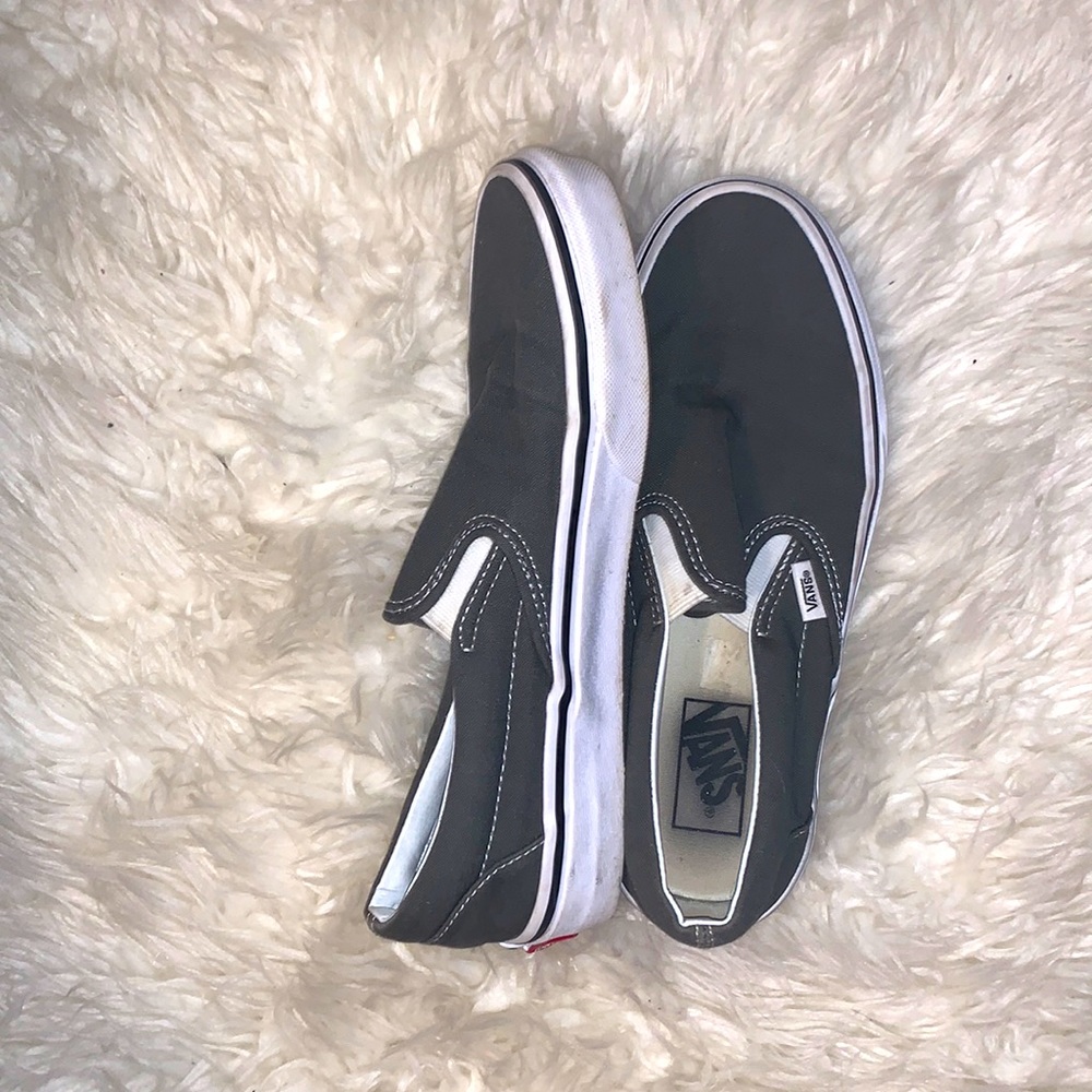 Charcoal gray low top vans